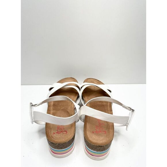 Jellypop Sandals Girls Size 4 White Multicolor Platform Open Toe - Picture 5 of 10